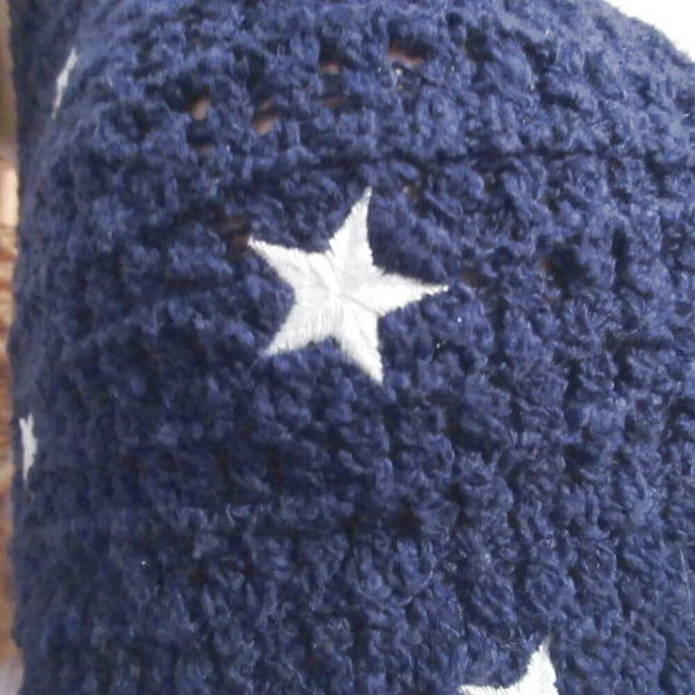 American Eagle Knit Crop Top Size M Halter Flag Patriotic Festival Hippie Boho